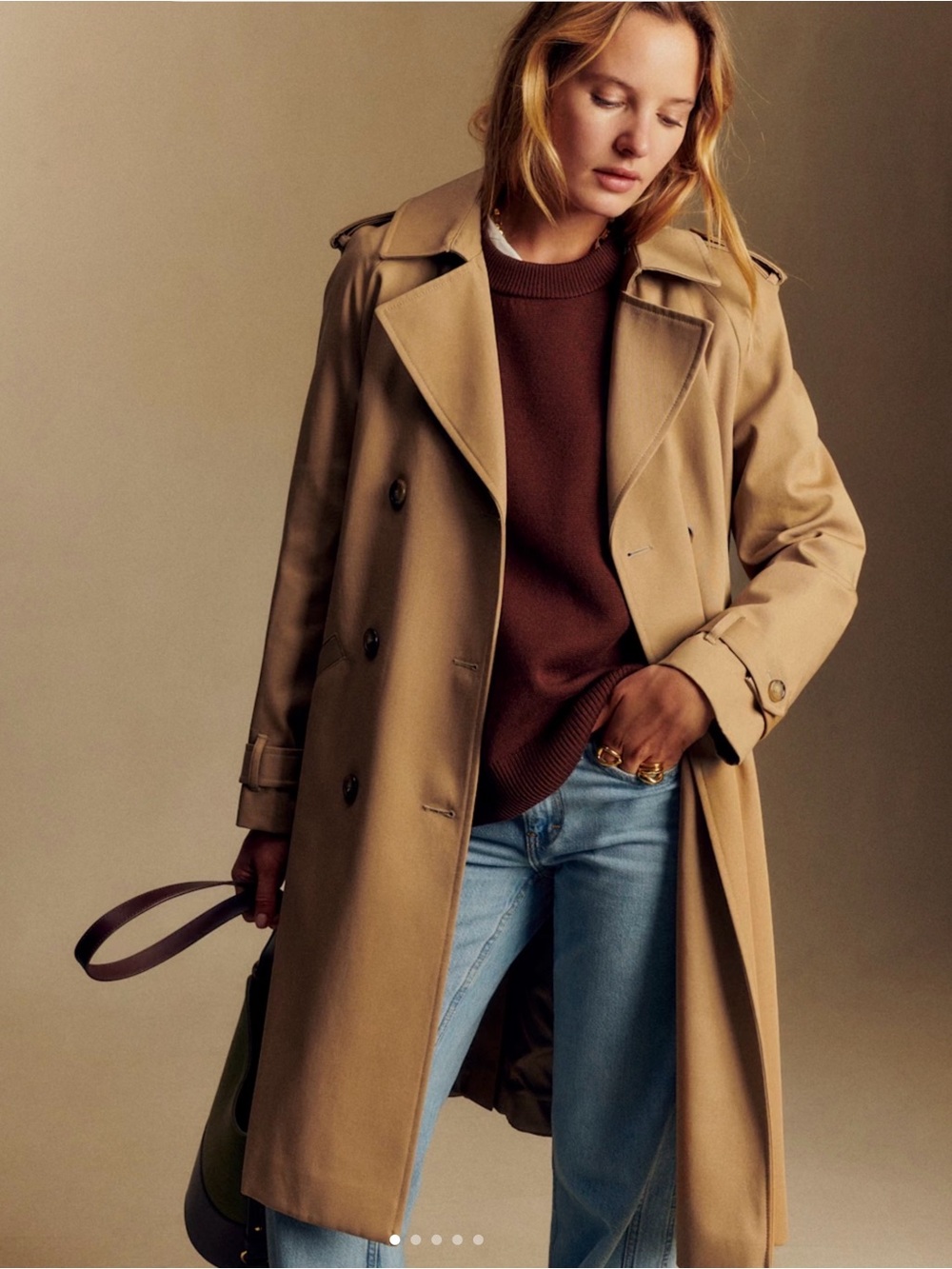 Sezane Scott Trench Coat Camel. - Size 36 - Picture 1 of 9